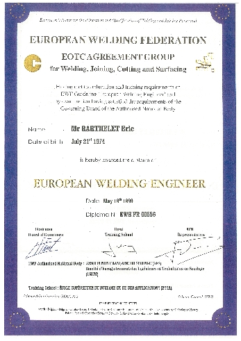 Diplôme European Welding Engineer